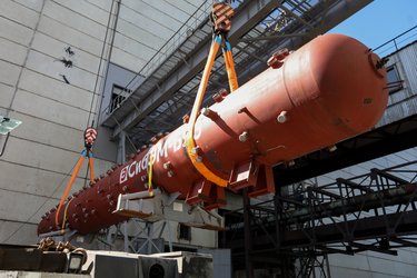Подъем барабана котлоагрегата на эстакаду, июнь 2024