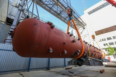 Подъем барабана котлоагрегата на эстакаду, июнь 2024 г.