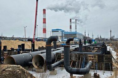 Обетонирование подземных трубопроводов сухой градирни