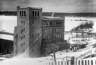 Первая очередь ГЭС - вид с верхнего бьефа 1931 год