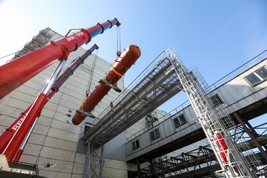 Подъем барабана котлоагрегата на эстакаду, июнь 2024