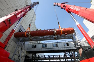 Подъем барабана котлоагрегата на эстакаду, июнь 2024