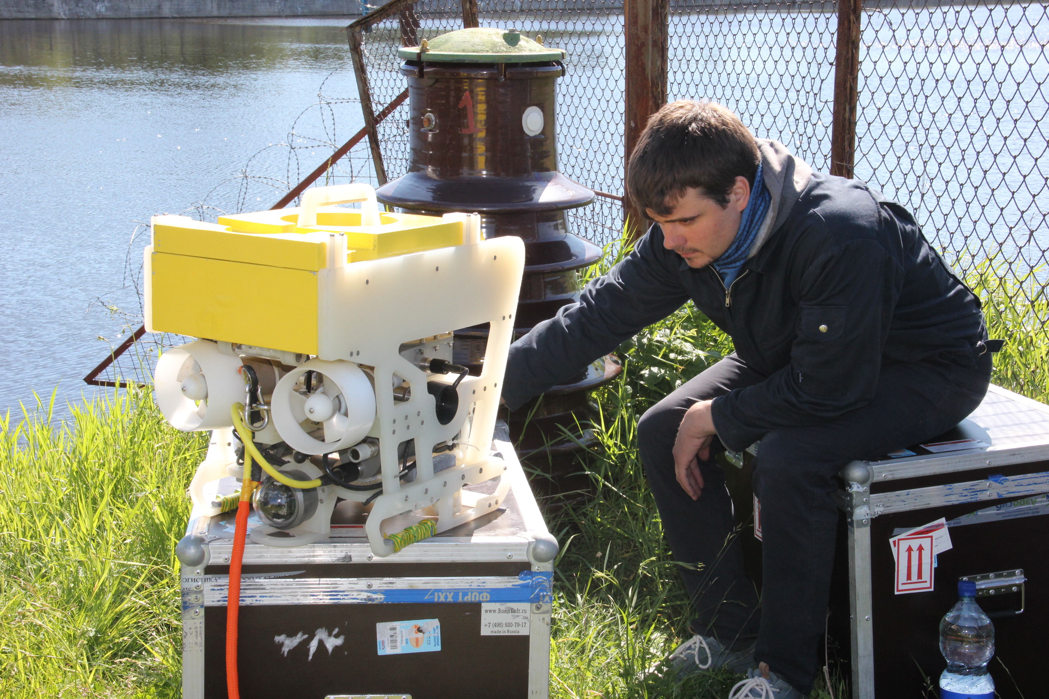 Preparation of the underwater robot takes a few minutes